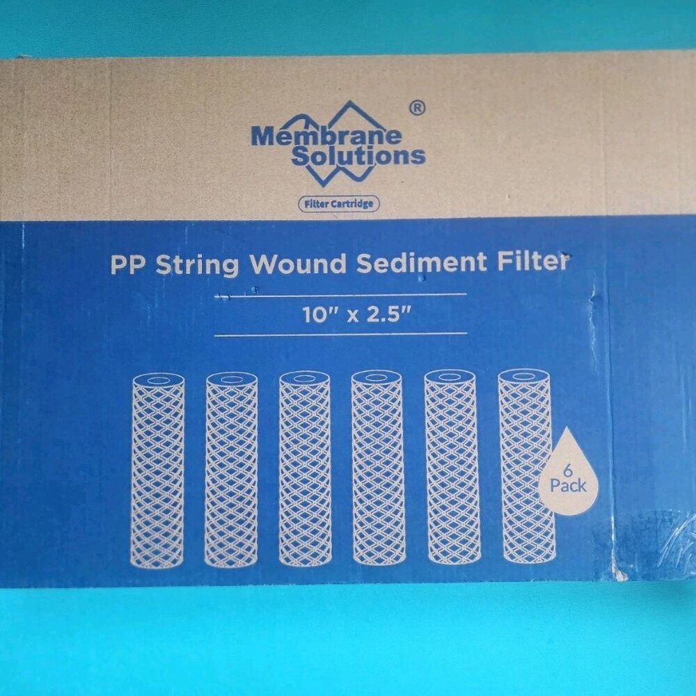 Membrane Solutions 5 Micron 10"x2.5" String Wound Water Filter 6 Pack